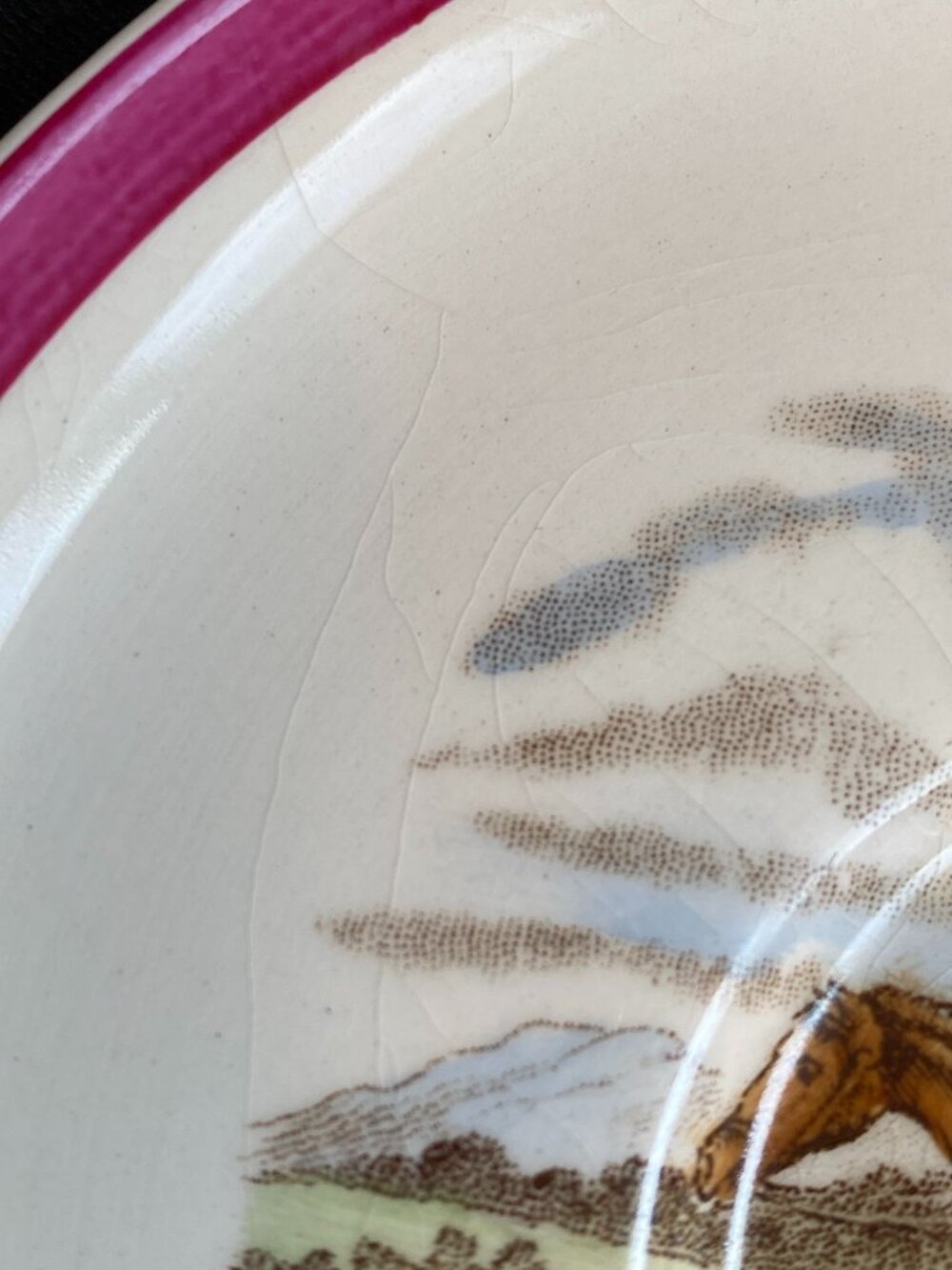 Vintage Copeland Spode England Herring's Hunt "The Hunt Red" Saucer First Over 4 - Picture 5 of 6